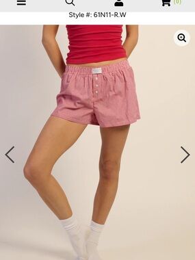 Women’s Red and pink Gingham Lounge Shorts - 2 PAIRS